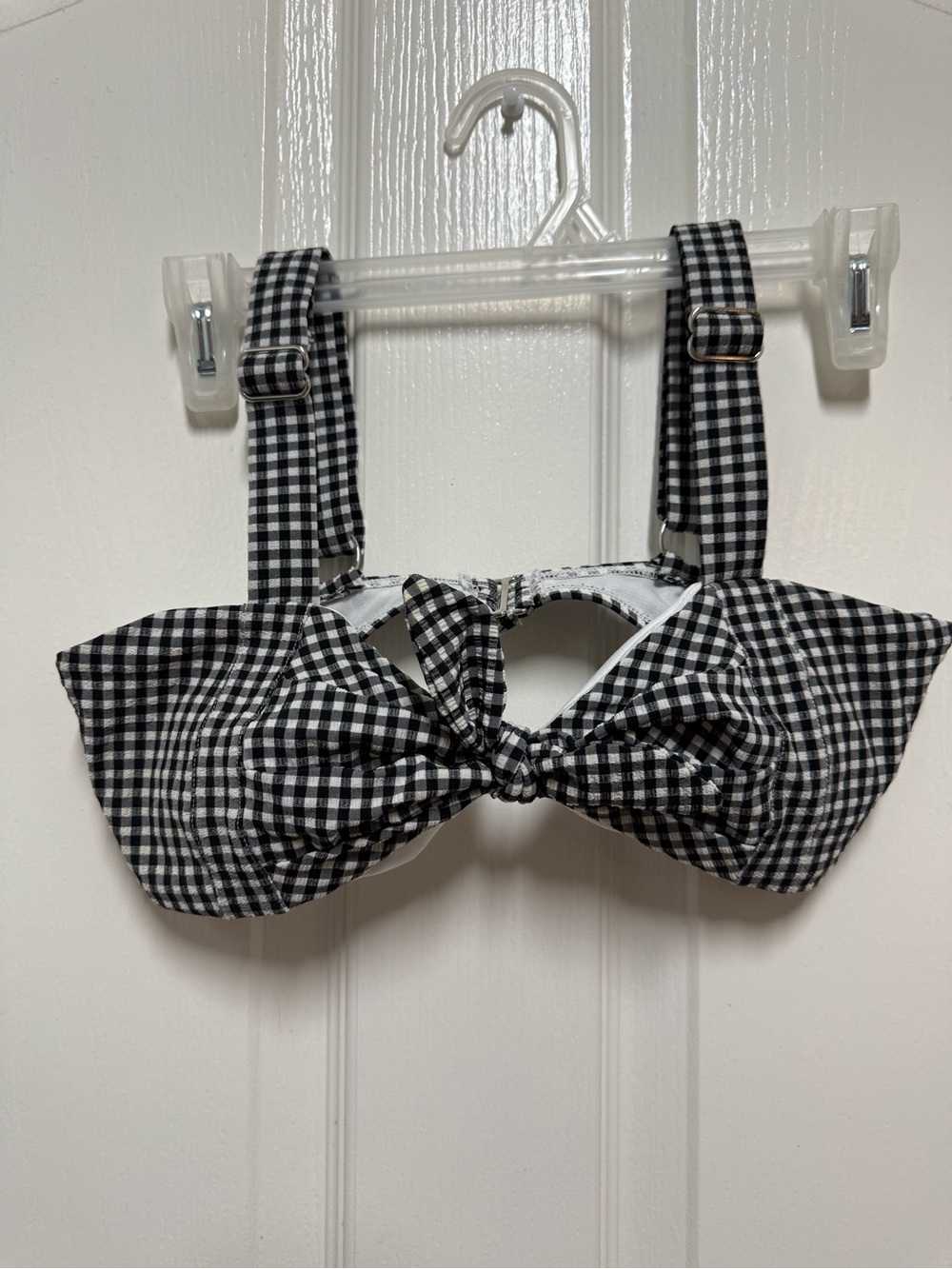 Forever 21 Kids Black & White Gingham Bow One-Piece Swim